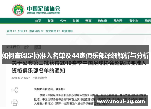 如何查阅足协准入名单及44家俱乐部详细解析与分析 如何查阅足协准入名单及44家俱乐部详细解析与分析